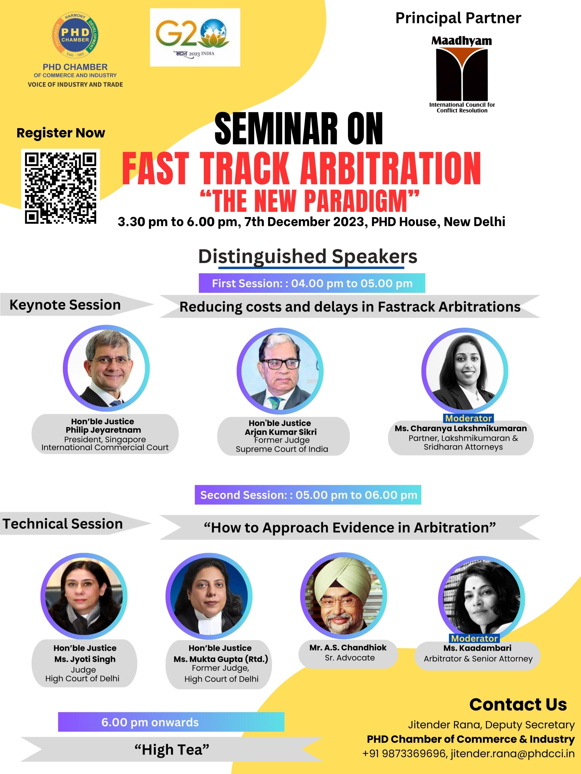 Seminar on Fast Track Arbitration “The New Paradigm” PHD Chamber