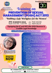 phdcci Training on Prevention of Sexual Harassment (POSH) Act - Building a Safe Workplace for the Women