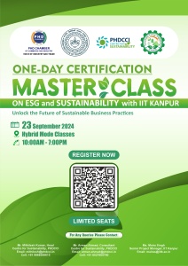 PHDCCI One DAY certification Master Class On ESG and Sustainability- Unlock the Future of Sustainable Business Practices