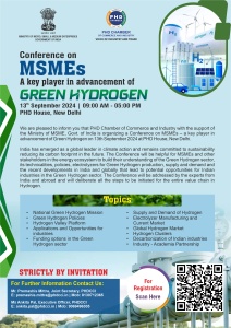 PHDCCI Conference on MSMEs – A Key Player in advancement of Green Hydrogen