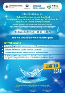 PHDCCI Interactive Webinar on Relevant Amendments and Benefits of Water audit study for industries in Uttar Pradesh