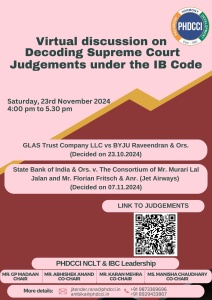 PHDCCI Virtual discussion on decoding Supreme Court Judgements under the IB Code
