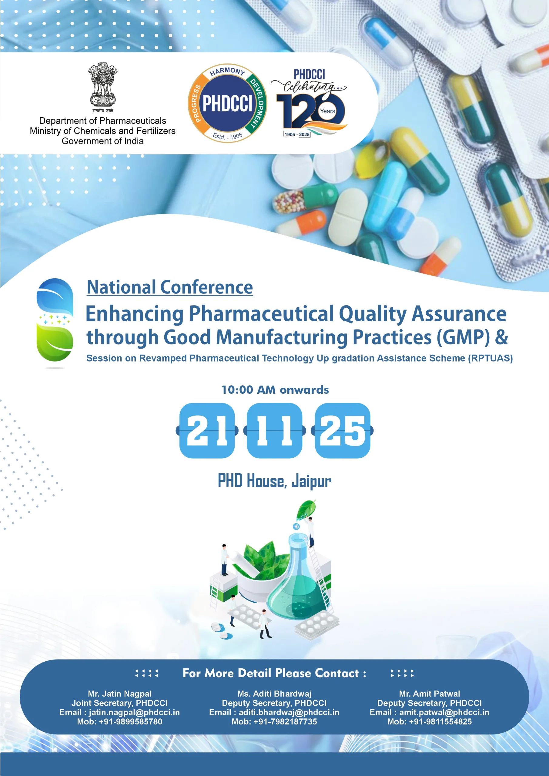 Enhancing Pharmaceutical Quality Assurance through Good Manufacturing Practices (GMP) and Session on Revamped Pharmaceutical Technology Up gradation Assistance Scheme (RPTUAS)