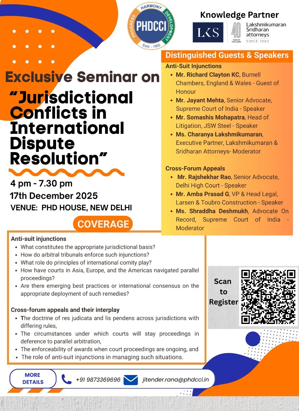Special Seminar on Jurisdictional Conflicts in International Dispute Resolution