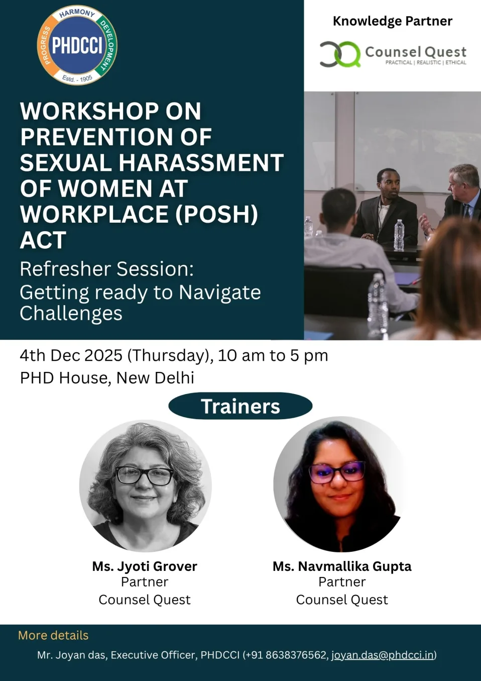 Refresher Session on Prevention of Sexual Harassment of Women at Workplace (POSH) Act: Getting Ready to Navigate Challenges