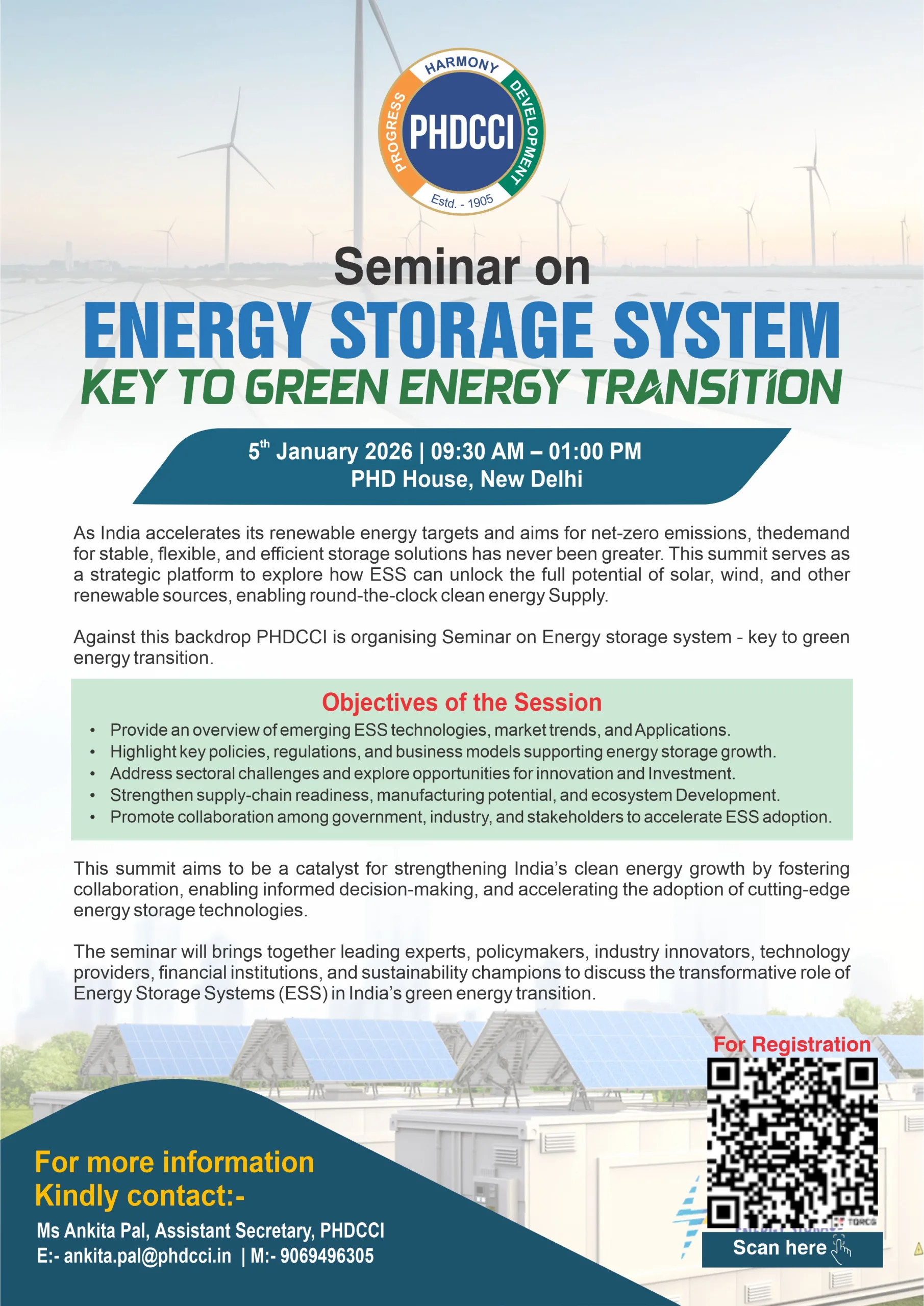 Seminar on Energy Storage System: Key to Green Energy Transition