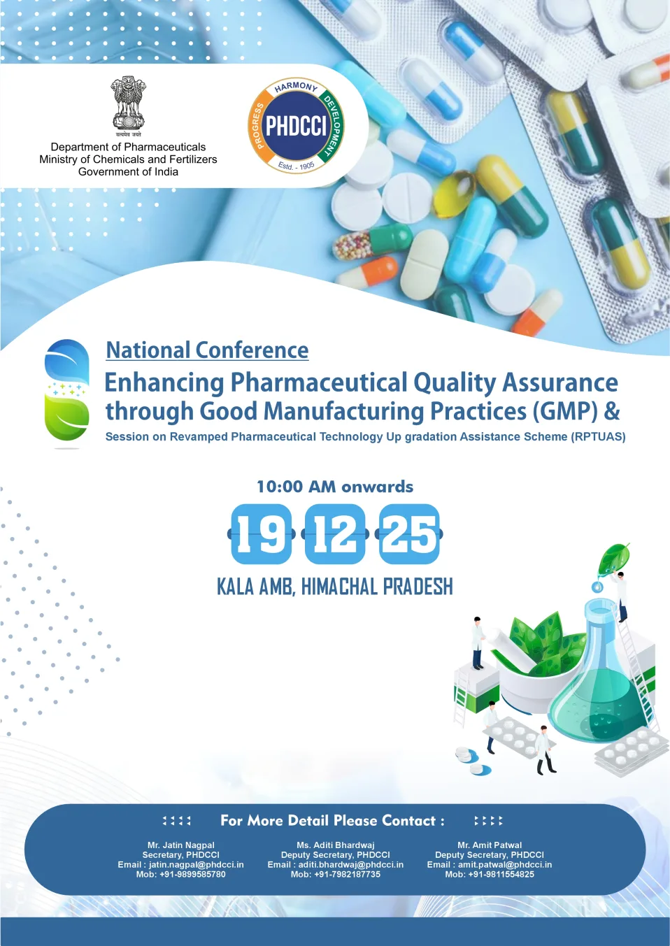 Enhancing Pharmaceutical Quality Assurance through Good Manufacturing Practices (GMP) and Session on Revamped Pharmaceutical Technology Up gradation Assistance Scheme (RPTUAS)