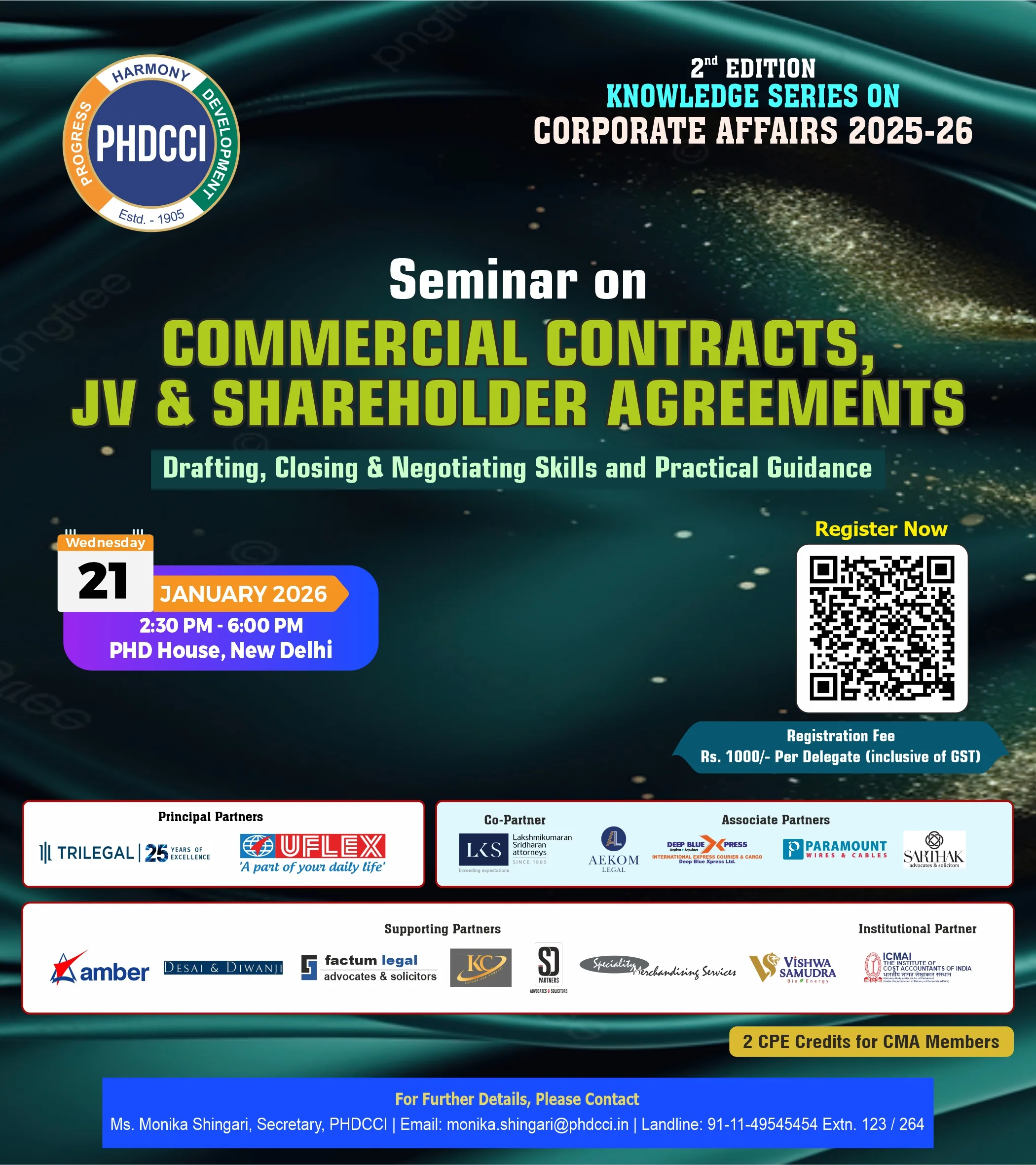 Seminar on Commercial Contracts, JV & Shareholder Agreements