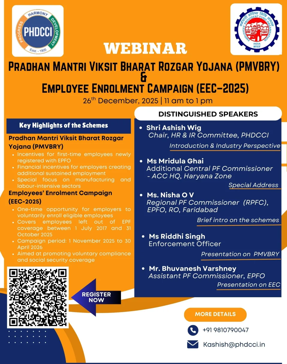 Webinar on Pradhan Mantri Viksit Bharat Rozgar Yojana (PMVBRY) & Employee Enrolment Campaign (EEC–2025)