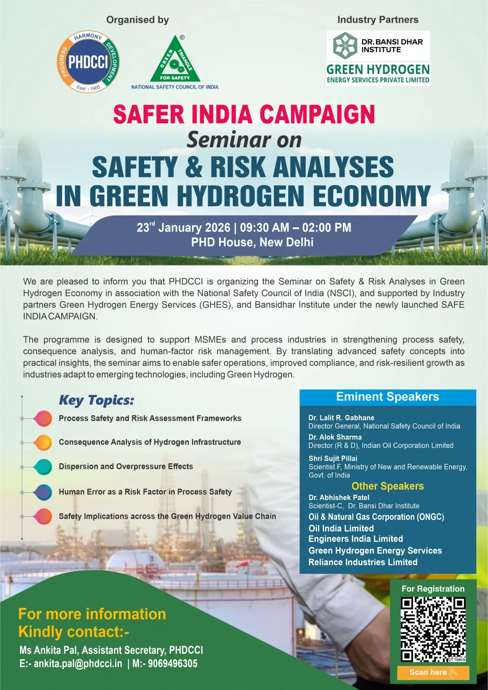 PHDCCI Seminar on Safety & Risk Analyses in Green Hydrogen Economy