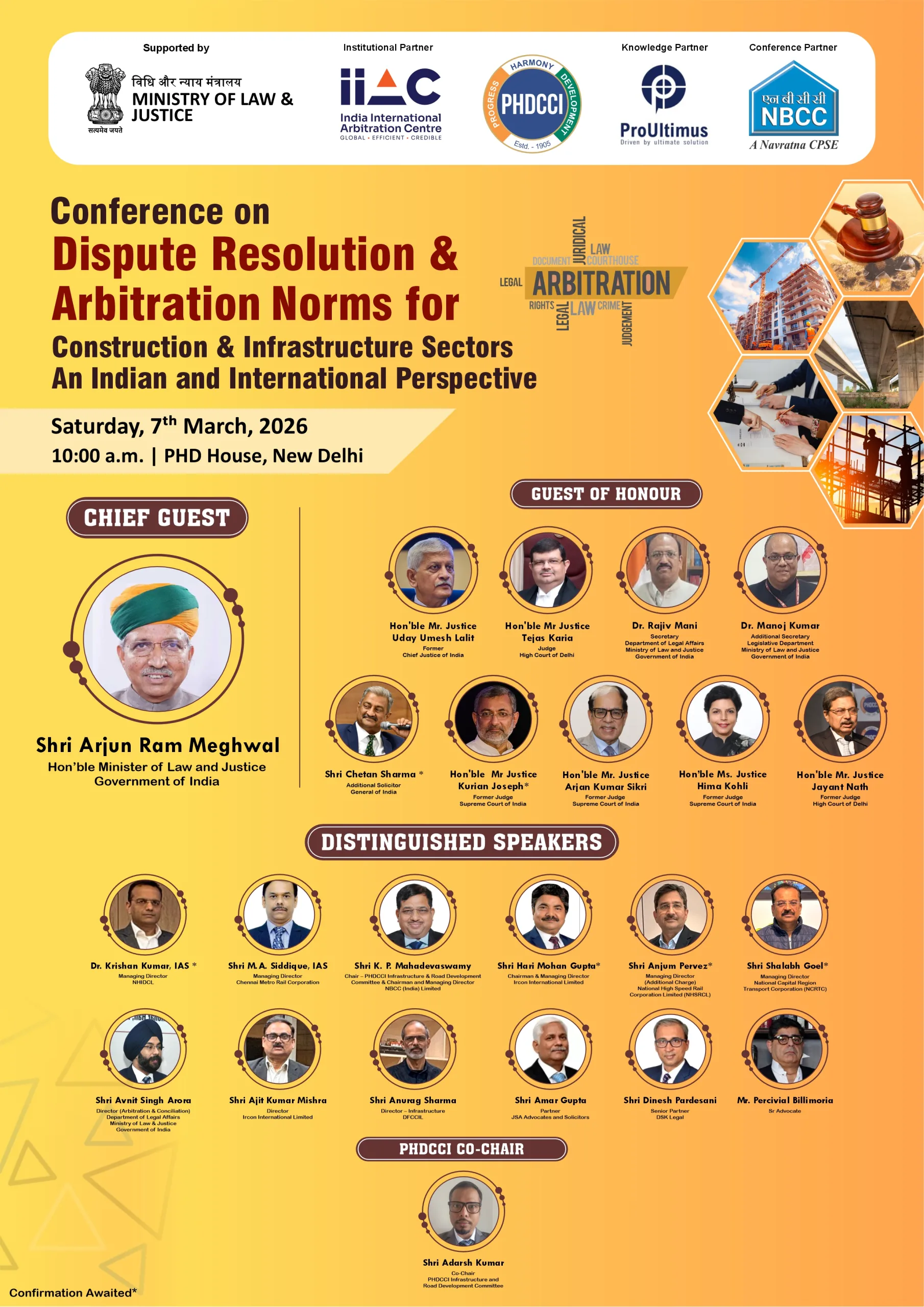 Conference on Dispute Resolution  and Arbitration Norms  for Construction and Infrastructure Sectors