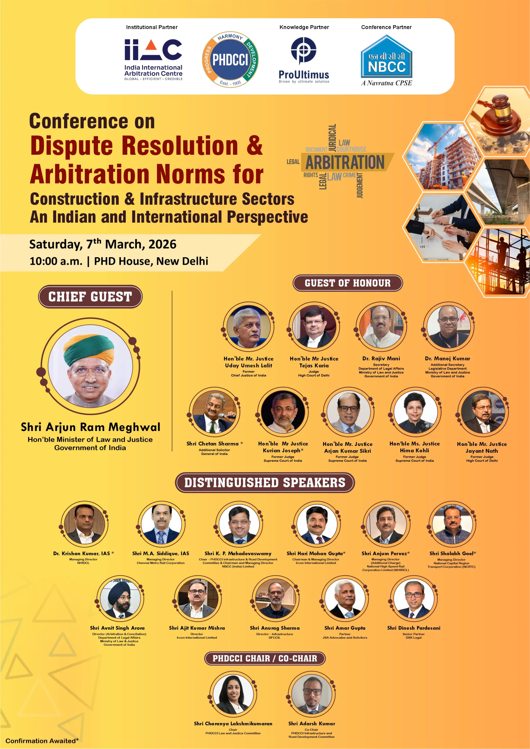 Conference on Dispute Resolution  and Arbitration Norms  for Construction and Infrastructure Sectors