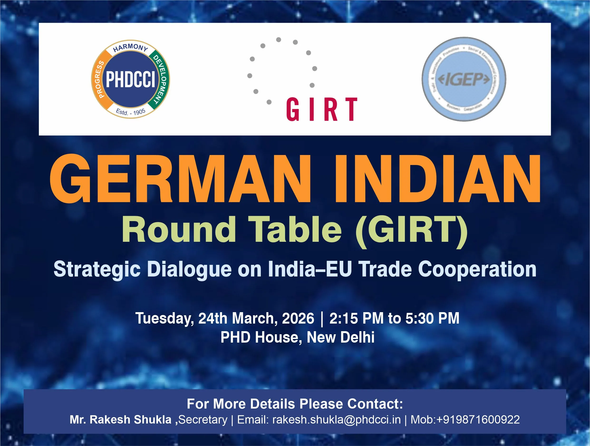 German Indian Round Table (GIRT): Strategic Dialogue on India–EU Trade
