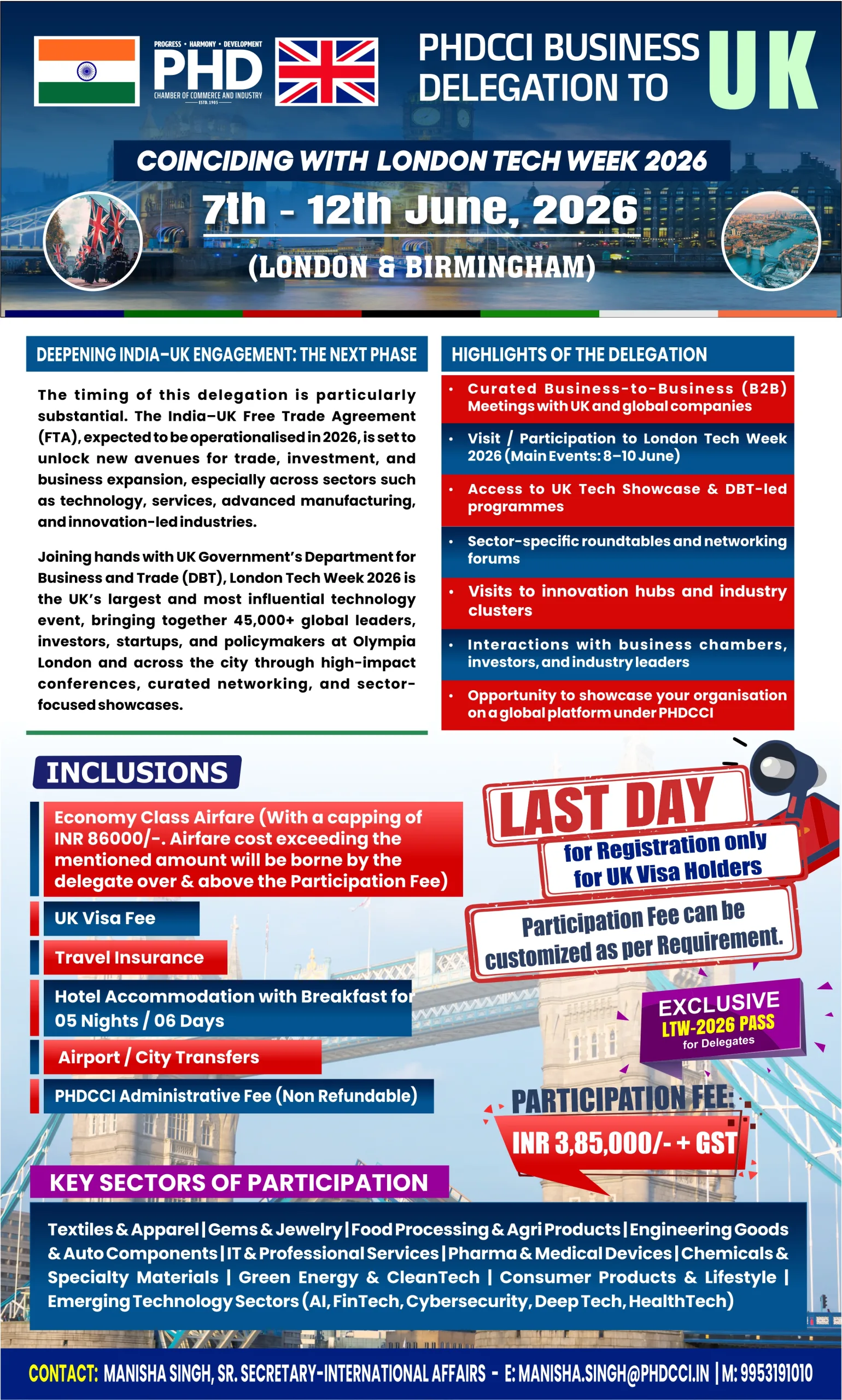 PHDCCI Business Delegation to UK