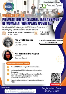 phdcci PREVENTION OF SEXUAL HARASSMENT OF WOMEN AT WORKPLACE (POSH) ACT