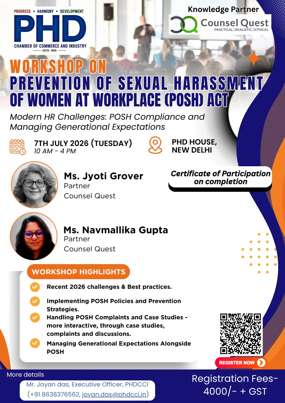 phdcci WORKSHOP ON PREVENTION OF SEXUAL HARASSMENT