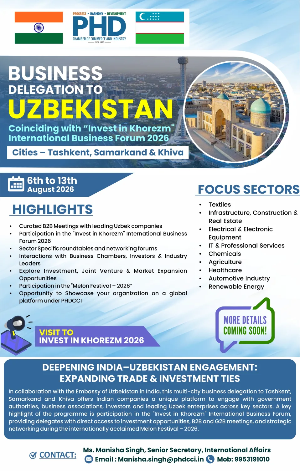 Phdcci Business Delegation to Uzbekistan