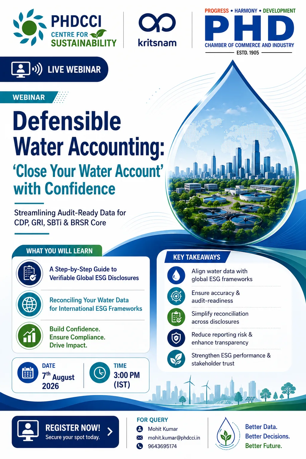 Webinar on Defensible Water Accounting: ‘Close Your Water Account’ with Confidence