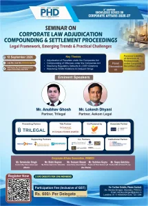 phdcci CORPORATE LAW ADJUDICATION & SEBI SETTLEMENTS