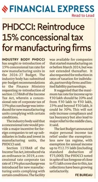 Media coverage garnered for PHDCCI Pre-Budget Recommendations.