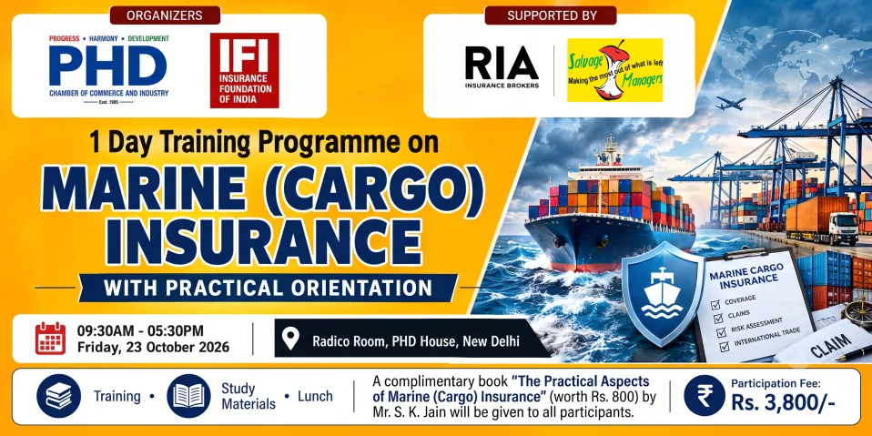 phdcci 1-day Training Programme on Marine (Cargo) Insurance