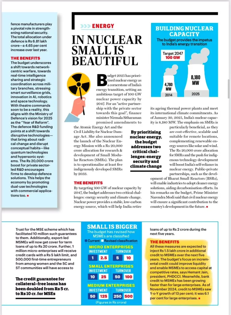 Coverage of Mr. Hemant Jain, President, PHDCCI inputs, featured in cover story on budget in India Today magazine, page 25.