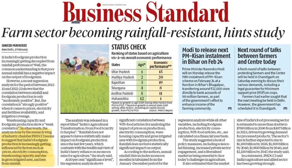 PHDCCI media coverage February 2025.