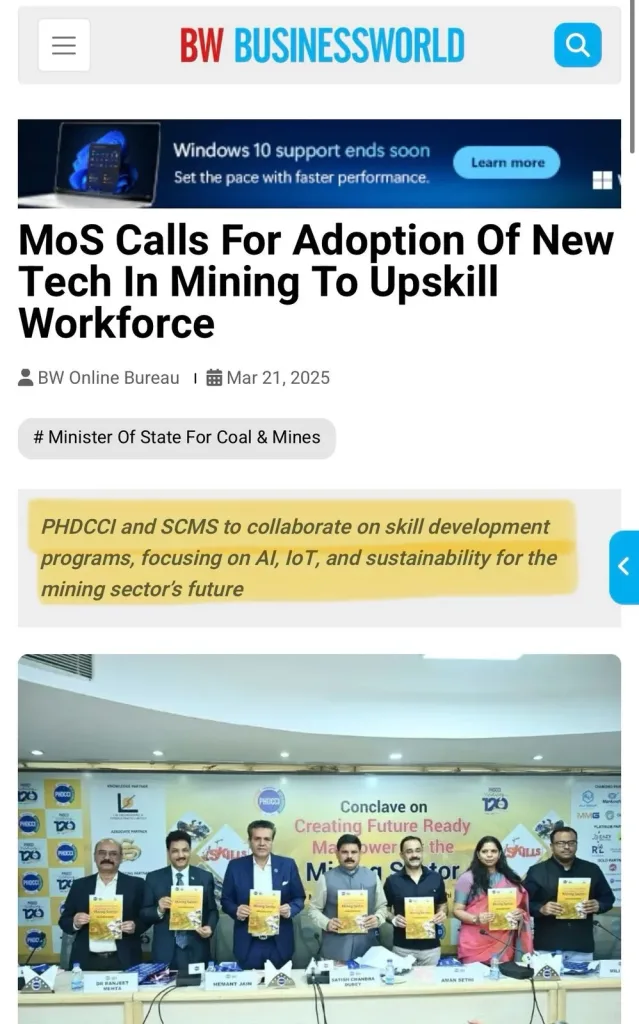 PHDCCI Conclave on Creating Future Ready Manpower for the Mining Sector.
